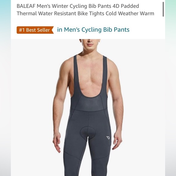 NWT Baleaf Men’s Fleece Lined Cycling Bib Pants - Picture 16 of 16